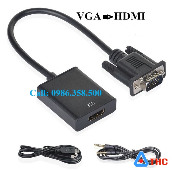 Cáp vga to hdmi ,Cáp chuyển đổi VGA to hdmi